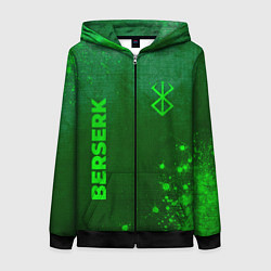 Толстовка на молнии женская Berserk - green gradient вертикально, цвет: 3D-черный