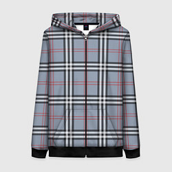 Толстовка на молнии женская Стильная клетка - шотландская, цвет: 3D-черный