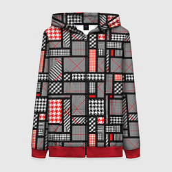 Женская толстовка на молнии Узор в клетку