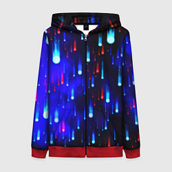 Толстовка на молнии женская Космические метеориты, цвет: 3D-красный