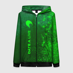 Толстовка на молнии женская Date A Live - green gradient по-вертикали, цвет: 3D-черный