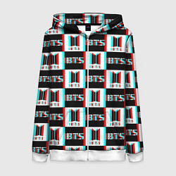 Женская толстовка на молнии BTS glitch pattern