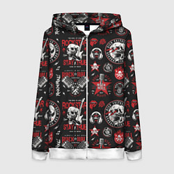 Женская толстовка на молнии High voltage rock and roll forever