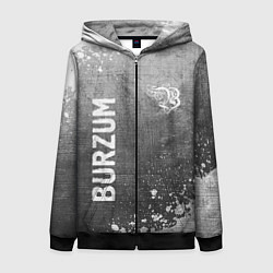 Толстовка на молнии женская Burzum - grey gradient вертикально, цвет: 3D-черный