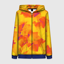 Толстовка на молнии женская Желтый калейдоскоп, цвет: 3D-синий