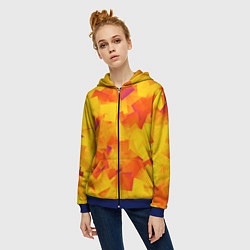 Толстовка на молнии женская Желтый калейдоскоп, цвет: 3D-синий — фото 2