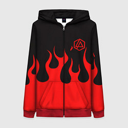 Женская толстовка на молнии Linkin park logo fire