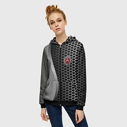 Толстовка на молнии женская Mercedes металическая сетка, цвет: 3D-черный — фото 2