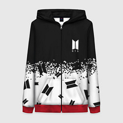 Толстовка на молнии женская Marshmello dj pattern краски, цвет: 3D-красный