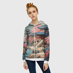 Толстовка на молнии женская Корея эпоха чосон, цвет: 3D-белый — фото 2