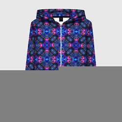 Толстовка на молнии женская Калейдоскопический узор синего и розового цвета, цвет: 3D-меланж