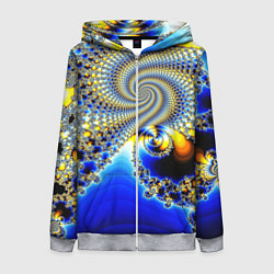 Толстовка на молнии женская Фрактальный психоделики узор, цвет: 3D-меланж