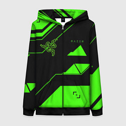 Толстовка на молнии женская Razer geometry game, цвет: 3D-черный