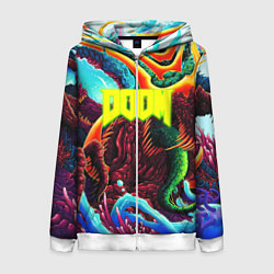 Толстовка на молнии женская Doom monster mars, цвет: 3D-белый