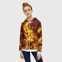 Толстовка на молнии женская Doom грозовой стиль марса, цвет: 3D-белый — фото 2