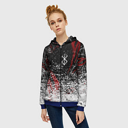 Толстовка на молнии женская Berserk 1997, цвет: 3D-синий — фото 2