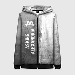 Толстовка на молнии женская Asking Alexandria - grey gradient по-вертикали, цвет: 3D-черный