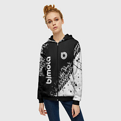Толстовка на молнии женская Bimoto - следы от шин, цвет: 3D-черный — фото 2