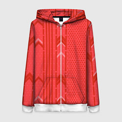 Толстовка на молнии женская Закулисье красные обои, цвет: 3D-белый