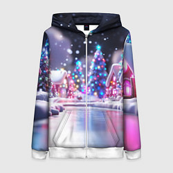 Женская толстовка на молнии Новогоднее настроение фонариков