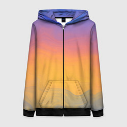 Толстовка на молнии женская Яркий градиент, цвет: 3D-черный
