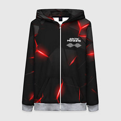 Толстовка на молнии женская Arctic Monkeys - неоново красные плиты, цвет: 3D-меланж