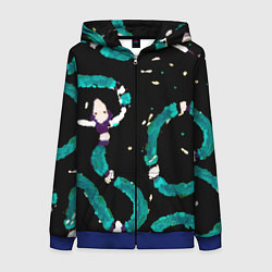 Толстовка на молнии женская Змейки на охоте, цвет: 3D-синий
