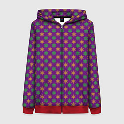 Толстовка на молнии женская Вихрь снежинок, цвет: 3D-красный