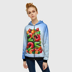 Толстовка на молнии женская Змеи к нам приходят 2025, цвет: 3D-черный — фото 2