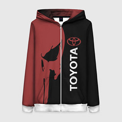 Женская толстовка на молнии Toyota и череп