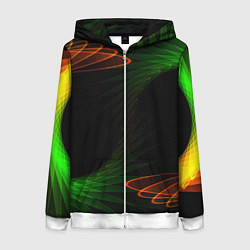 Толстовка на молнии женская Оптический дым текстура, цвет: 3D-белый