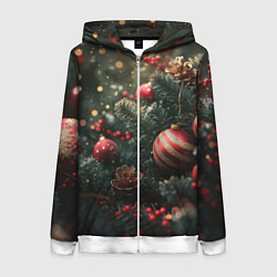 Женская толстовка на молнии Новый год - шарики