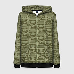 Толстовка на молнии женская Плетёная сетка с кельтскими узлами, цвет: 3D-черный