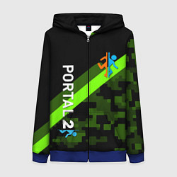 Толстовка на молнии женская Portal camo steel geometry, цвет: 3D-синий