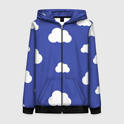 Толстовка на молнии женская Легкие облака, цвет: 3D-черный