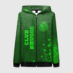 Толстовка на молнии женская Club Brugge - green gradient вертикально, цвет: 3D-черный