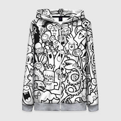 Толстовка на молнии женская Каляки маляки, цвет: 3D-меланж
