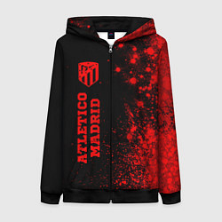 Толстовка на молнии женская Atletico Madrid - red gradient по-вертикали, цвет: 3D-черный