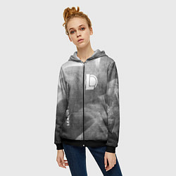 Толстовка на молнии женская League of Legends - grey gradient вертикально, цвет: 3D-черный — фото 2