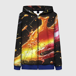 Толстовка на молнии женская Динамичная краска текстура, цвет: 3D-синий