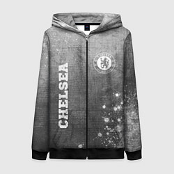 Толстовка на молнии женская Chelsea - grey gradient вертикально, цвет: 3D-черный