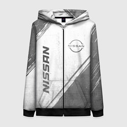 Толстовка на молнии женская Nissan - white gradient вертикально, цвет: 3D-черный