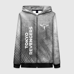 Толстовка на молнии женская Tokyo Revengers - grey gradient вертикально, цвет: 3D-черный