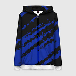 Толстовка на молнии женская The color is black and blue, цвет: 3D-белый