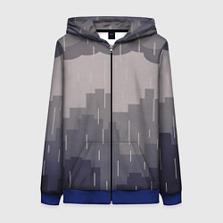 Толстовка на молнии женская Вечерний дождь, цвет: 3D-синий