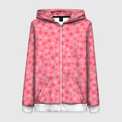 Толстовка на молнии женская Красные коралловые пузыри, цвет: 3D-белый
