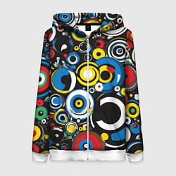 Толстовка на молнии женская Абстракция геометрическая, цвет: 3D-белый