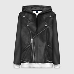 Женская толстовка на молнии Кожаная куртка косуха