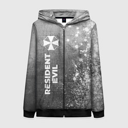 Толстовка на молнии женская Resident Evil - grey gradient по-вертикали, цвет: 3D-черный