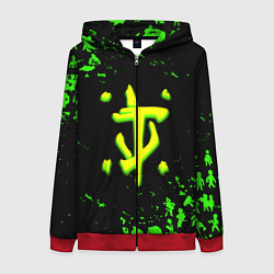 Толстовка на молнии женская Doom x fallout кислотное лого, цвет: 3D-красный